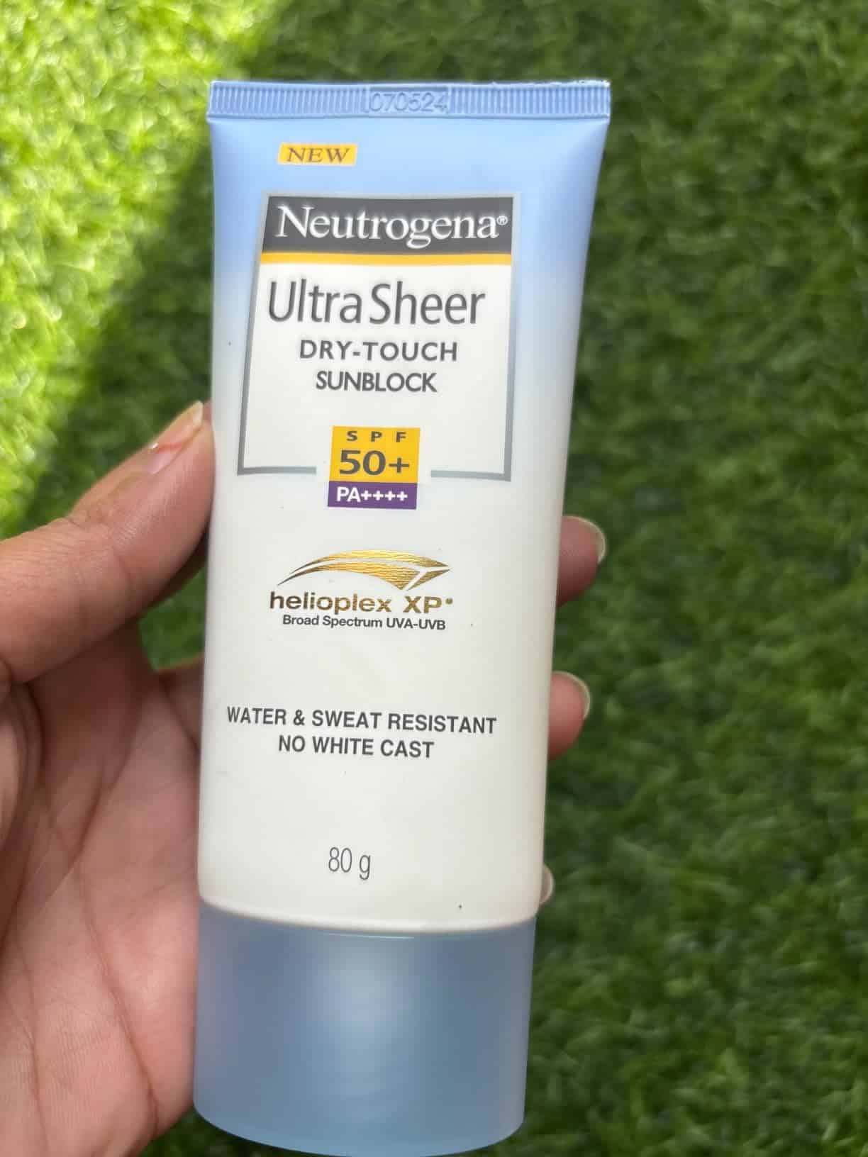 Packing of sunscreen as shared by a user.
