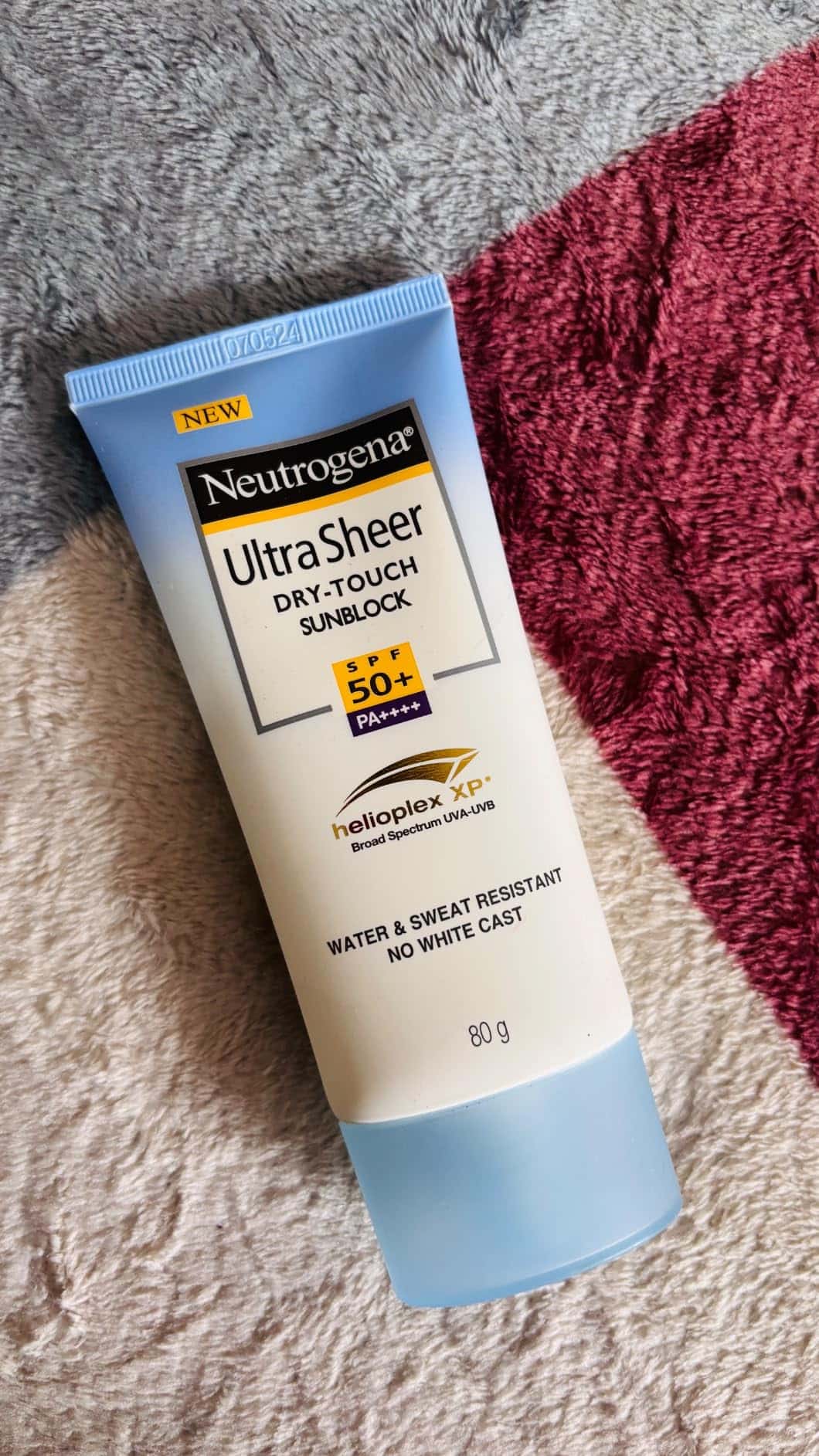 Packing of sunscreen as shared by a user.