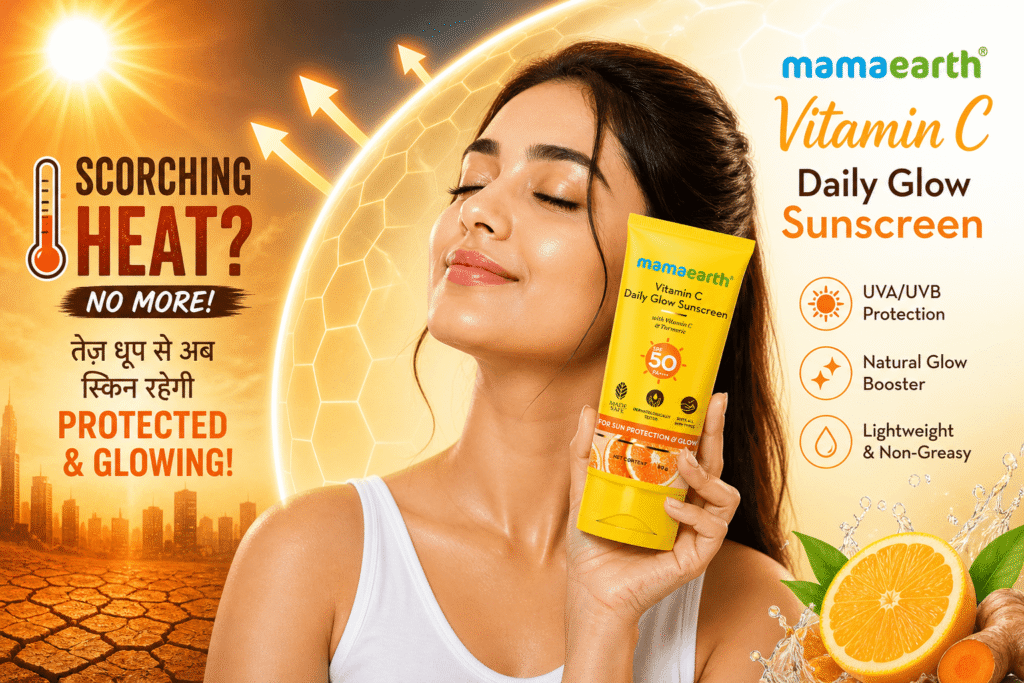 Mamaearth Vitamin C Daily Glow Sunscreen Review in Hindi